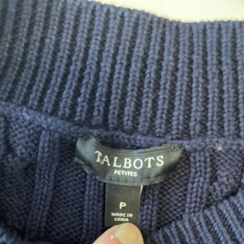 TALBOTS SHOET SLEEVE‎ CABLE KNIT SWEATER SIZE P